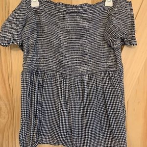 Strapless gingham top